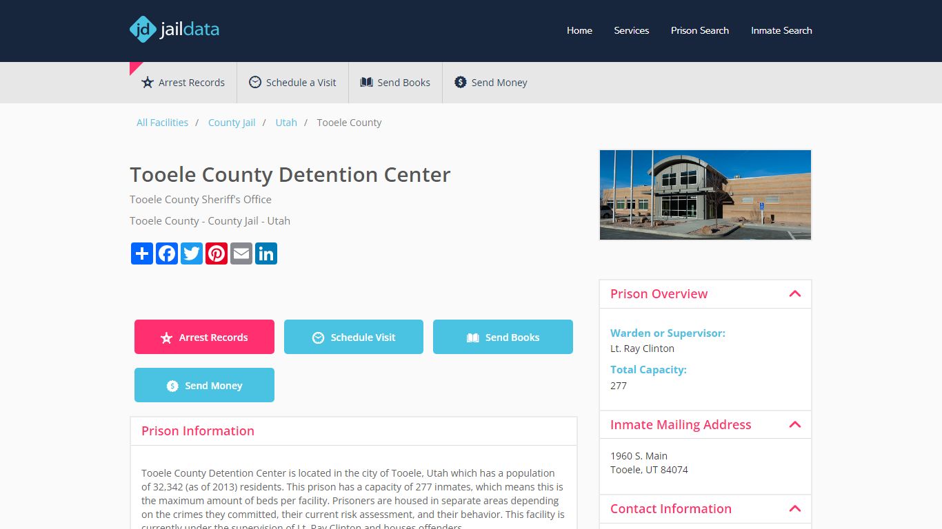 Tooele County Detention Center Inmate Search and Prisoner Info - Tooele, UT